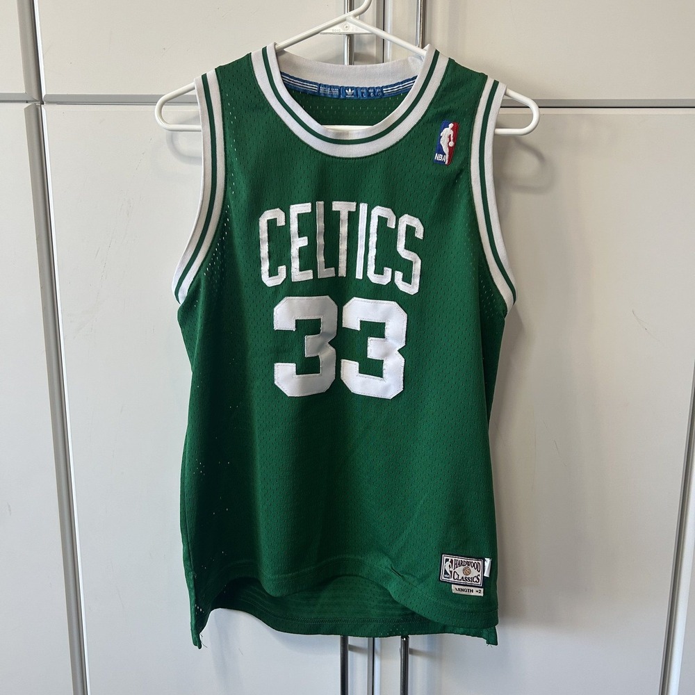 Adidas Larry Bird Boston Celtics Jersey Mens Large Green Hardwood Classics 33